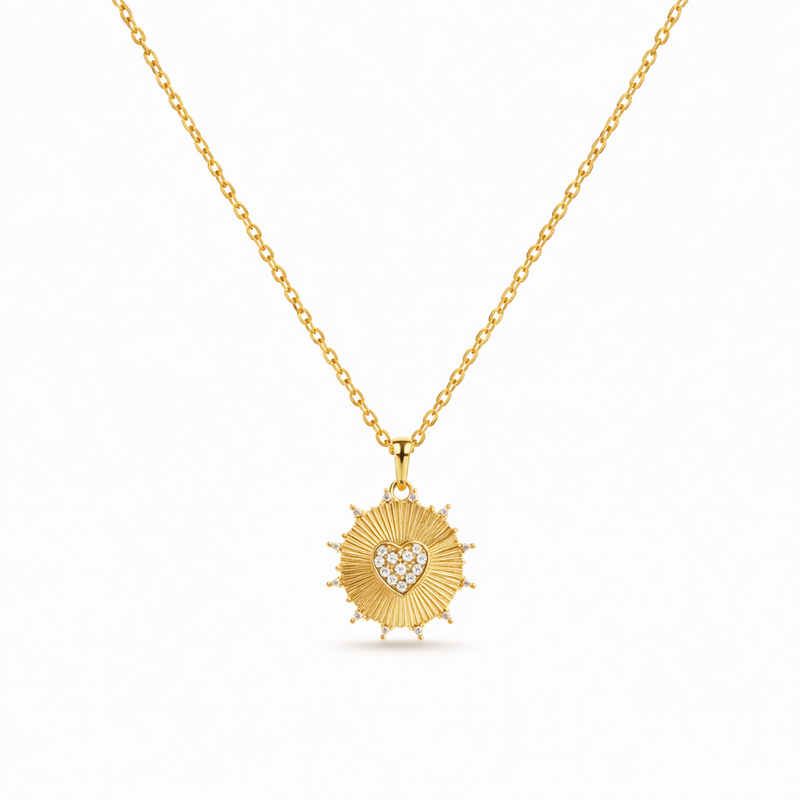 Collana Amore Raggio Sole Oro giallo