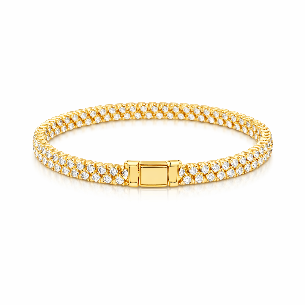 Bracciale Cubano Pave Oro giallo