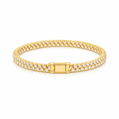 Bracciale Cubano Pave Oro giallo