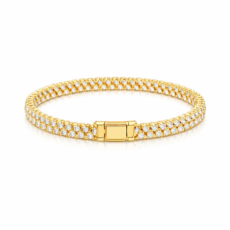 Bracciale Cubano Pave Oro giallo