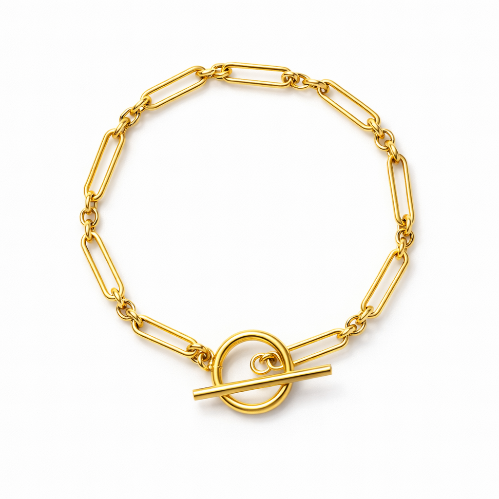 Bracciale con Barra a T Maglie Oro giallo