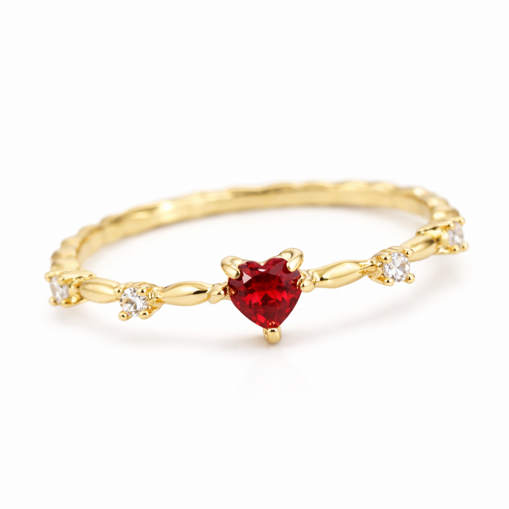 Coralyn Amoura Anello Rubino Oro bianco