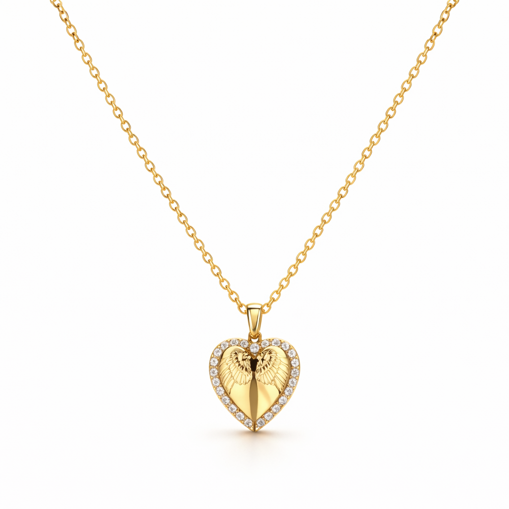 Collana Cuore e Farfalla Oro giallo