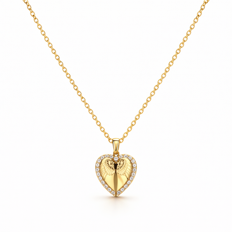 Collana Cuore e Farfalla Oro giallo