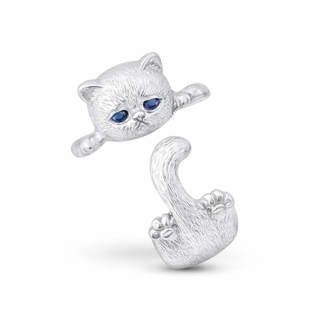Anello Gattino Regolabile Oro bianco