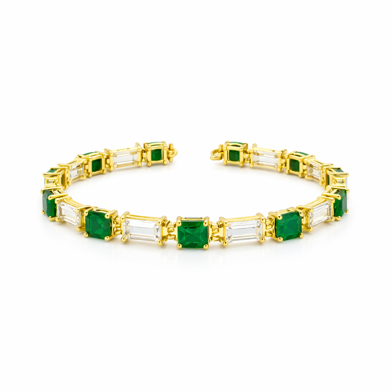 Verde Link Bracciale Tennis Oro giallo