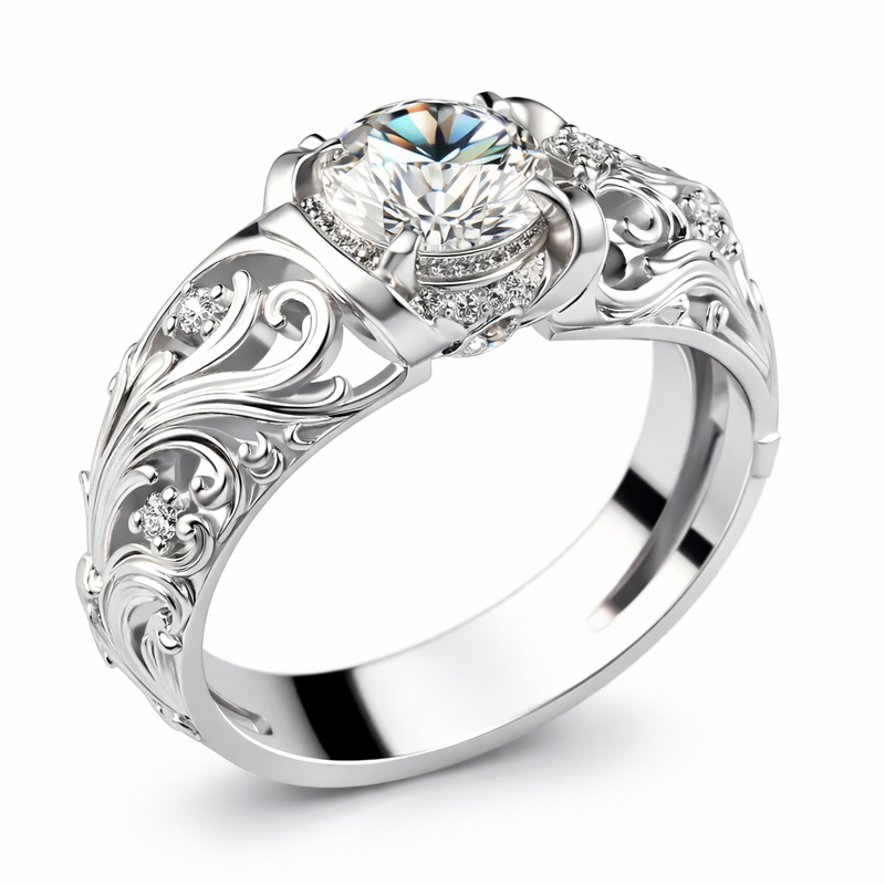 Anello Cristallo Squisito Oro bianco