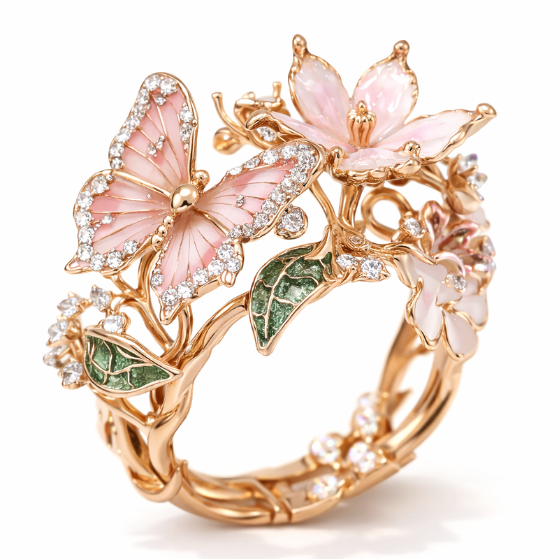 Anello Zircone Farfalla Brillante Naturale Oro giallo