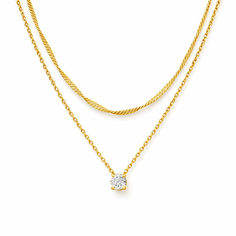 Collana Strati Halo Oro giallo