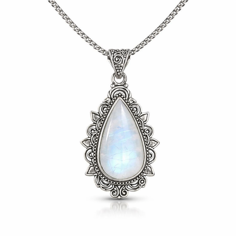 Collana Pendente Pietra Lunare Antica Oro giallo