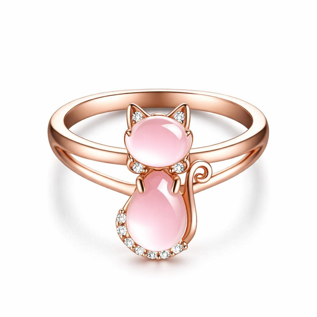 Anello Gatto Oro Rosa
