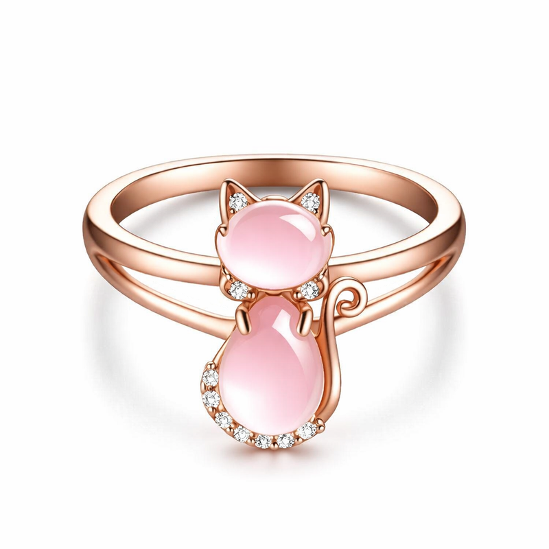 Anello Gatto Oro Rosa
