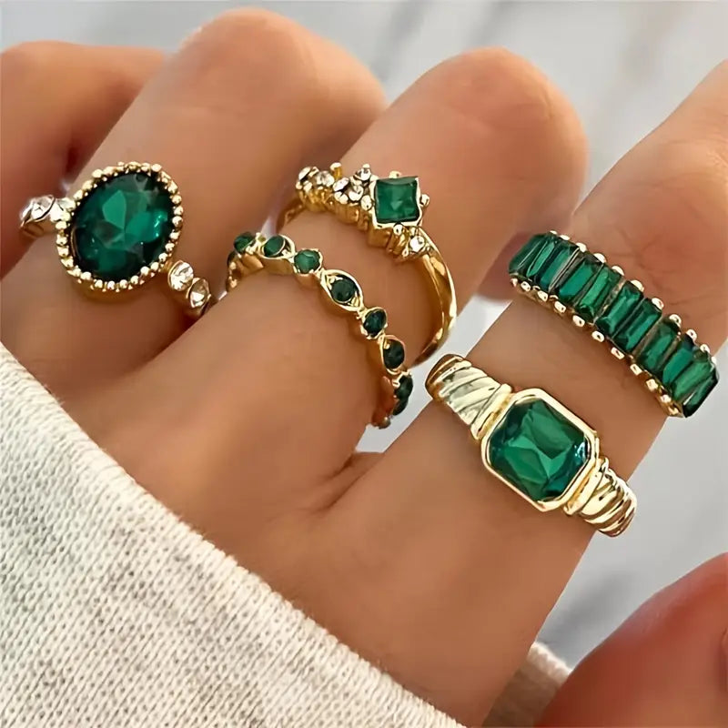 Zarina Parure Anelli Smeraldo Squisito