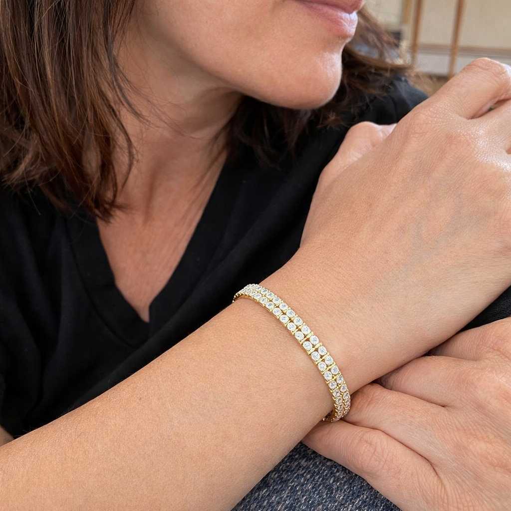 Bracciale Tennis Doppio Filo Oro giallo