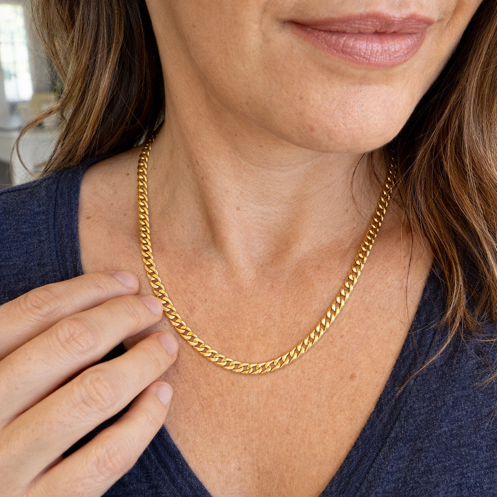 Collana Catena Grumetta Maglia Piatta Oro giallo