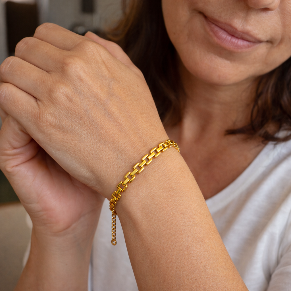 Bracciale Catena con Orologio Oro giallo