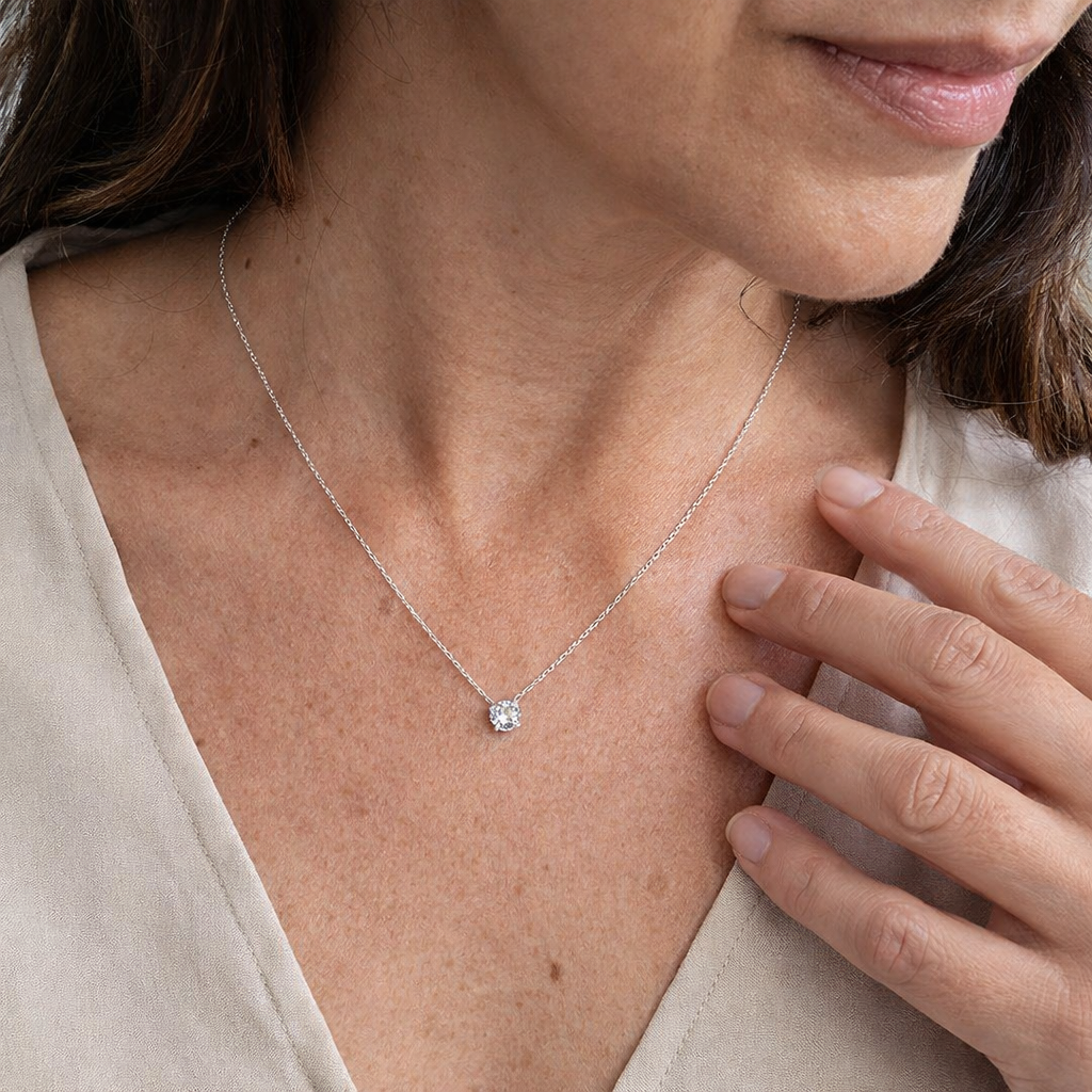 Clea Collana con Pietre preziose Oro bianco