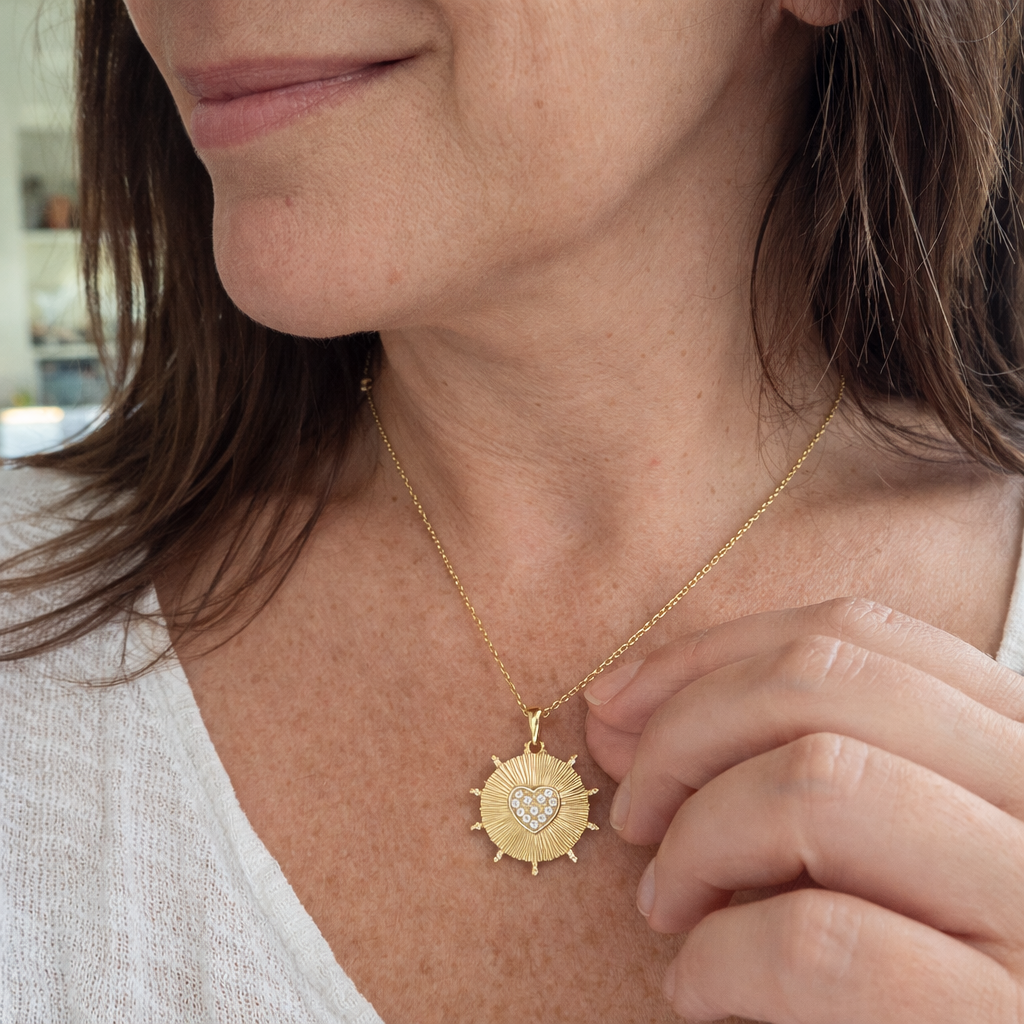 Collana Amore Raggio Sole Oro giallo