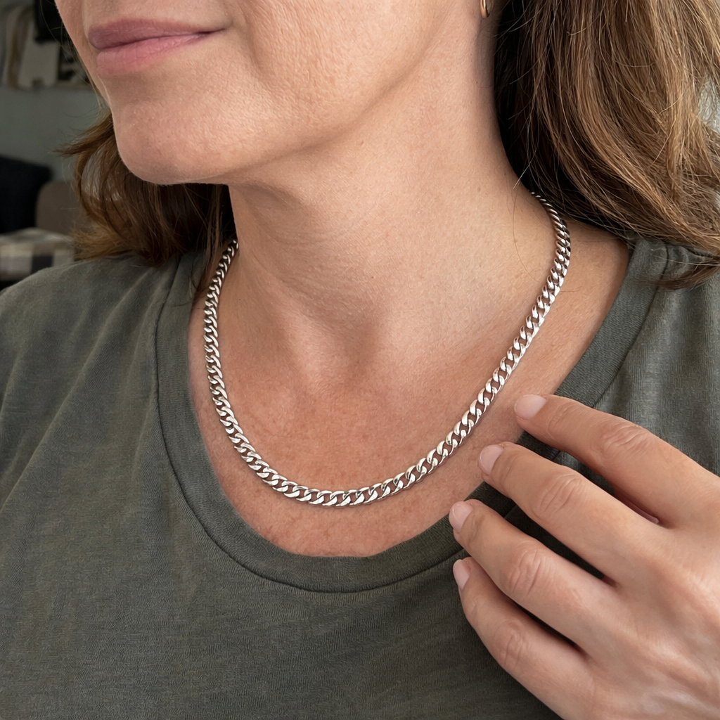 Collana Catena Curb a Maglie Piatte