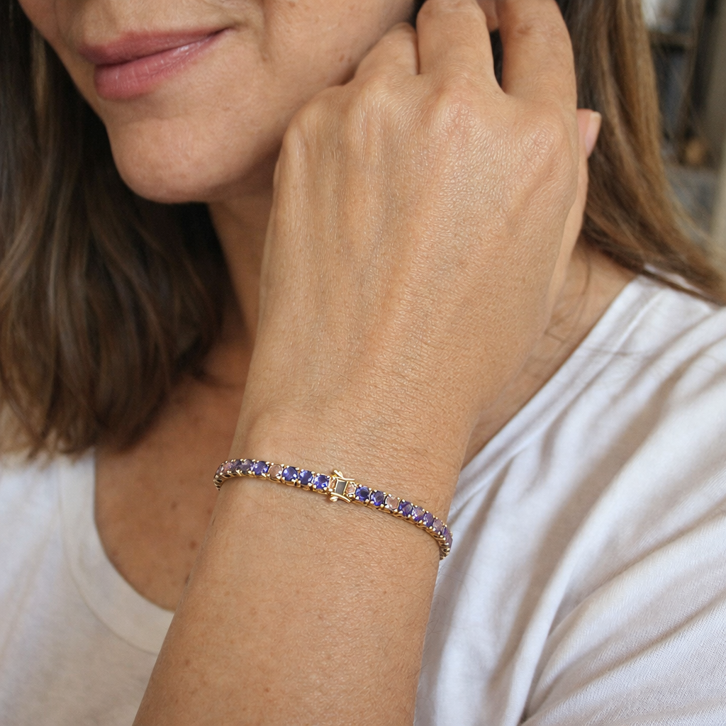 Bracciale Tennis Ametista Oro giallo
