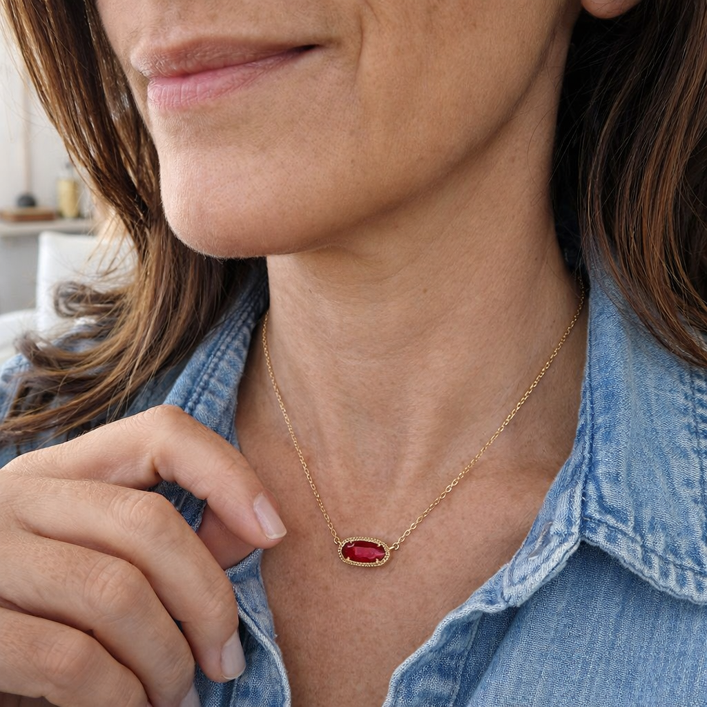 Collana Classica Ovale Rubino