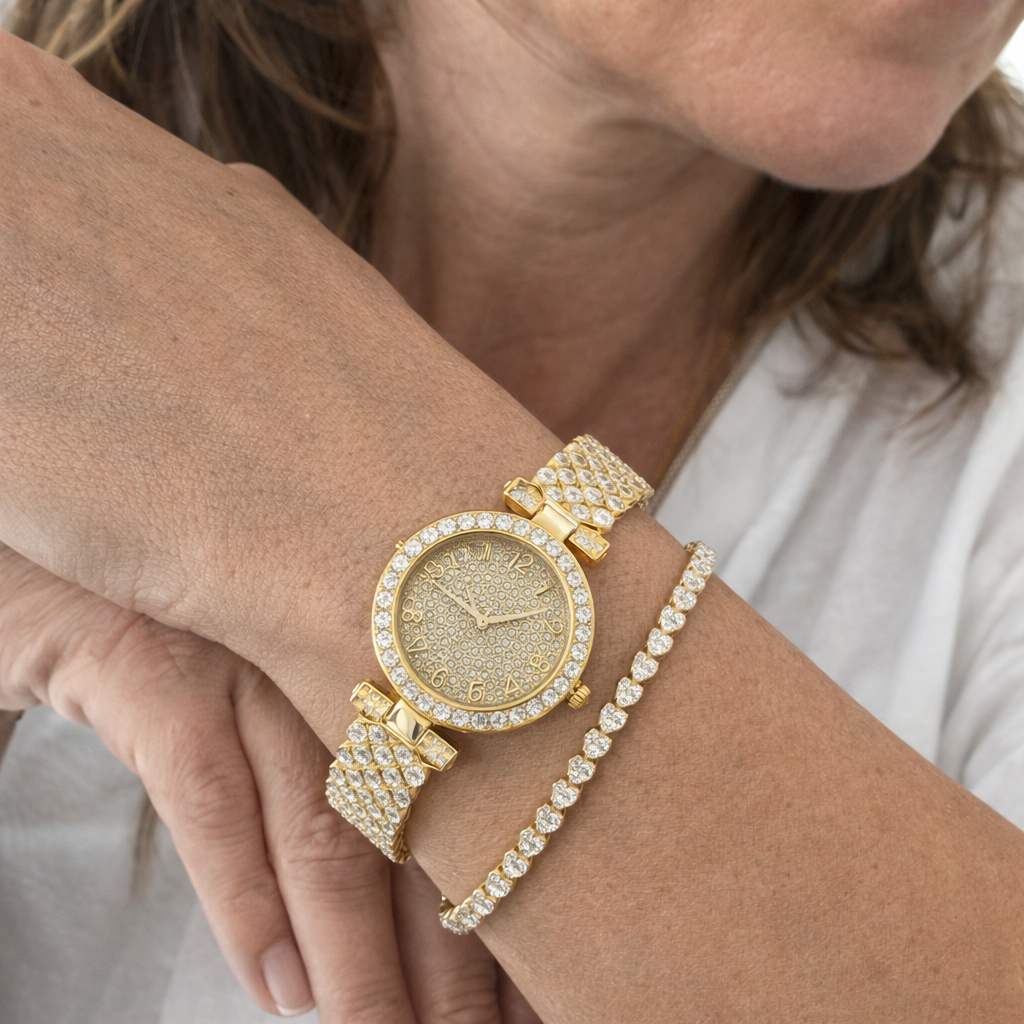 Parure Orologio e Bracciale Luxe Radiance Oro giallo