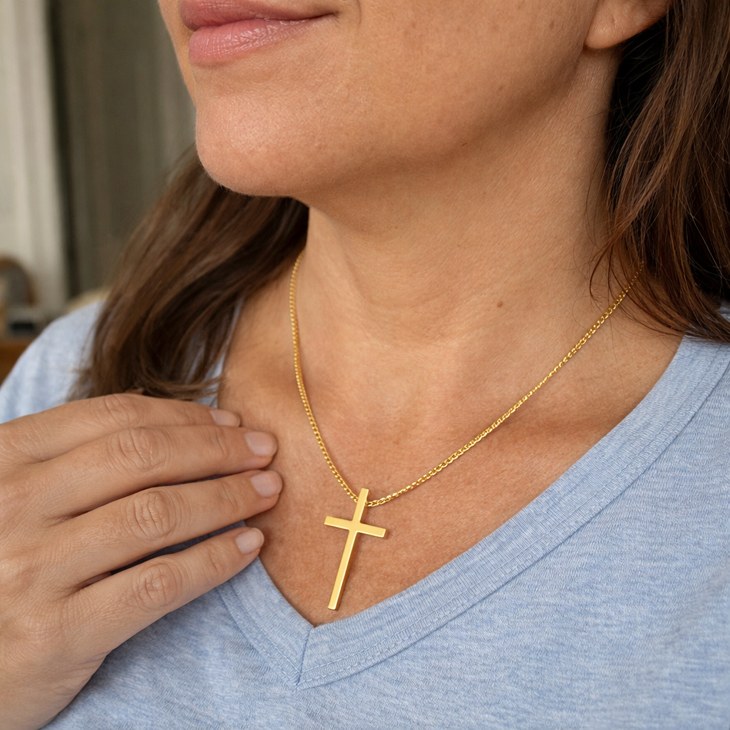 Collana Croce con Castone Oro giallo