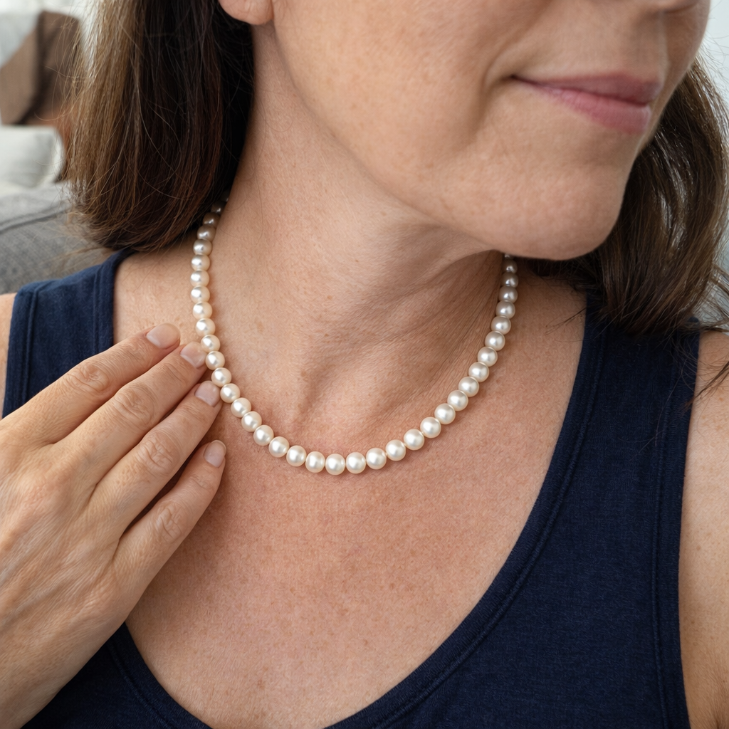 Collana Perla Halo Oro bianco