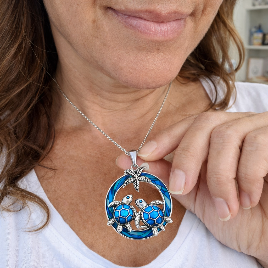 Collana Tartaruga Tidebound Oro bianco