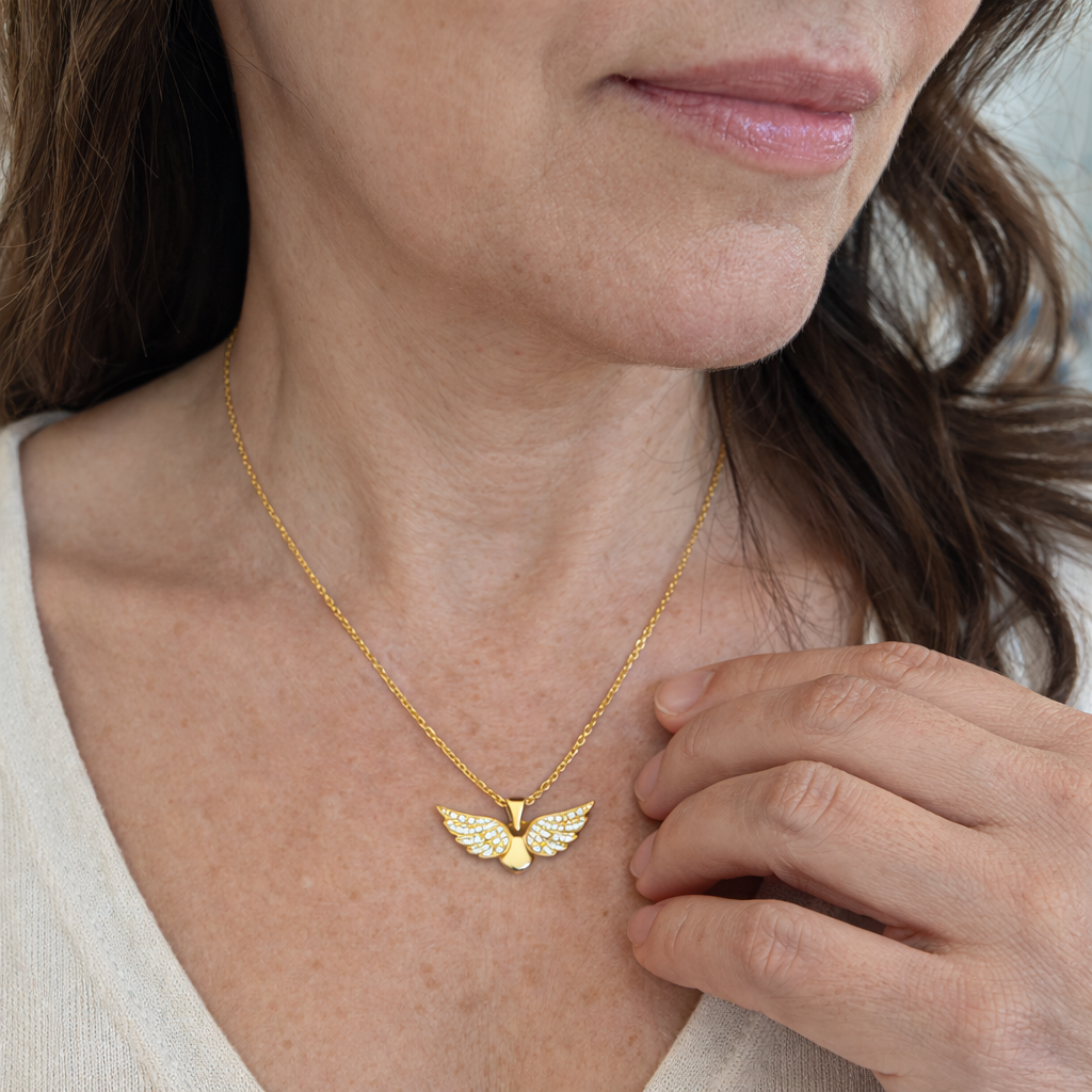 Collana Ali Angelo Volo Oro giallo