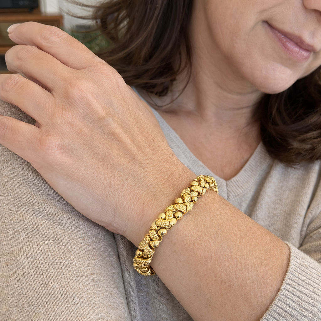 Lily Bracciale Ornamentato Onda Oro giallo