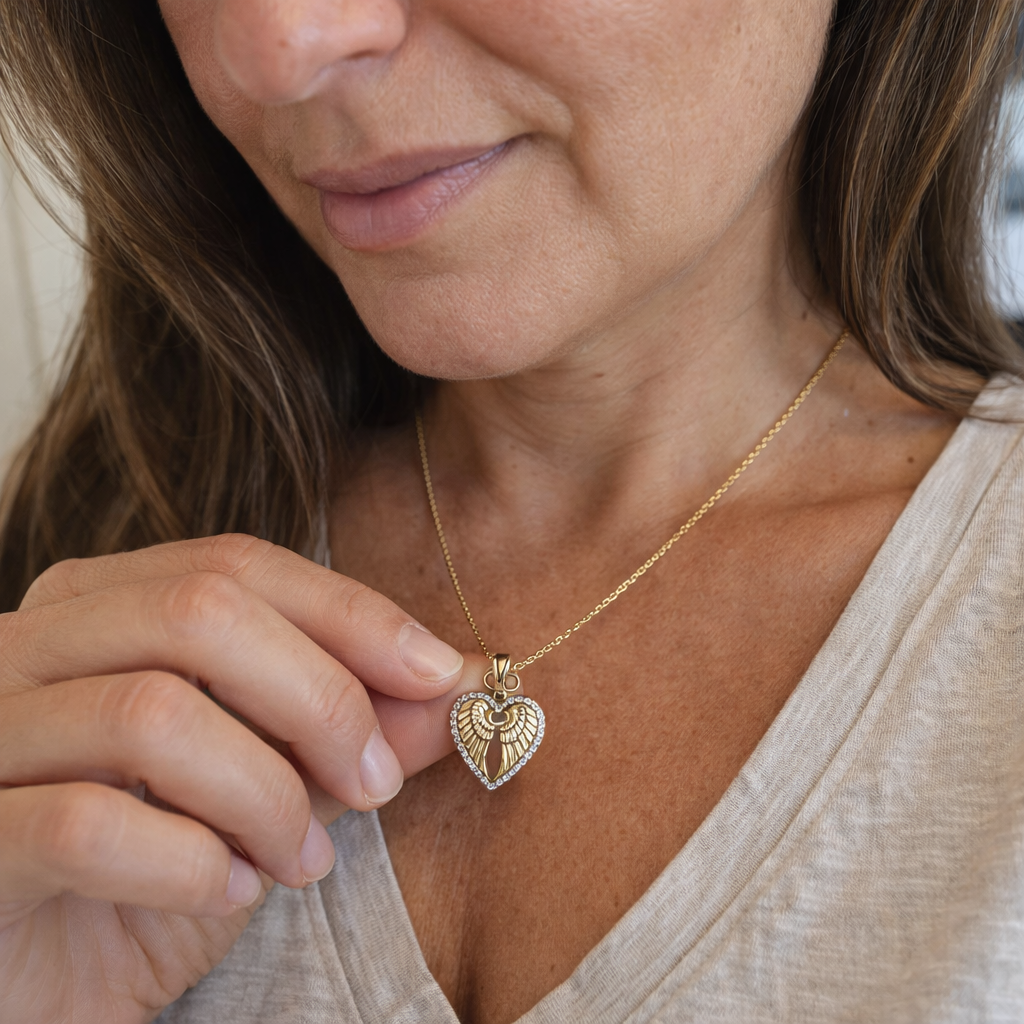 Collana Cuore e Farfalla Oro giallo