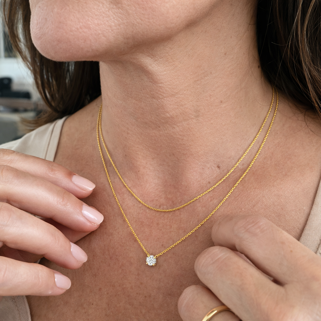 Collana Strati Halo Oro giallo