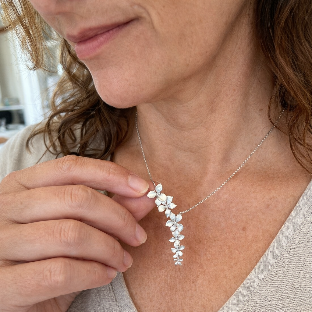 Collana Ciondolo Petali Argento