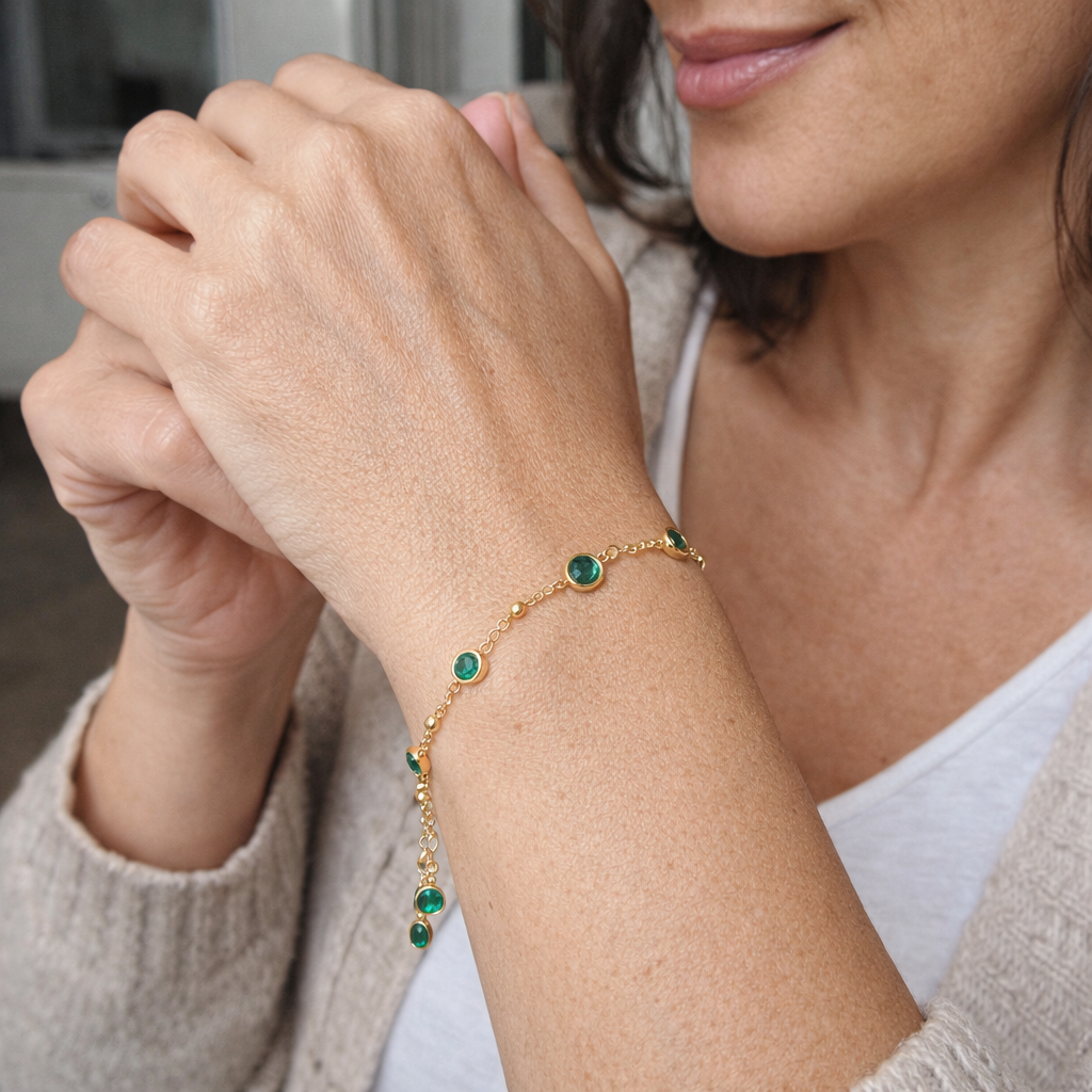 Bracciale Delicato Smeraldo Oro giallo