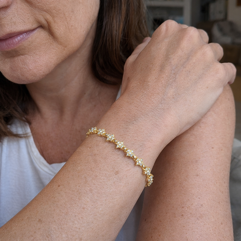 Collana Tennis Classica Cluster Oro giallo