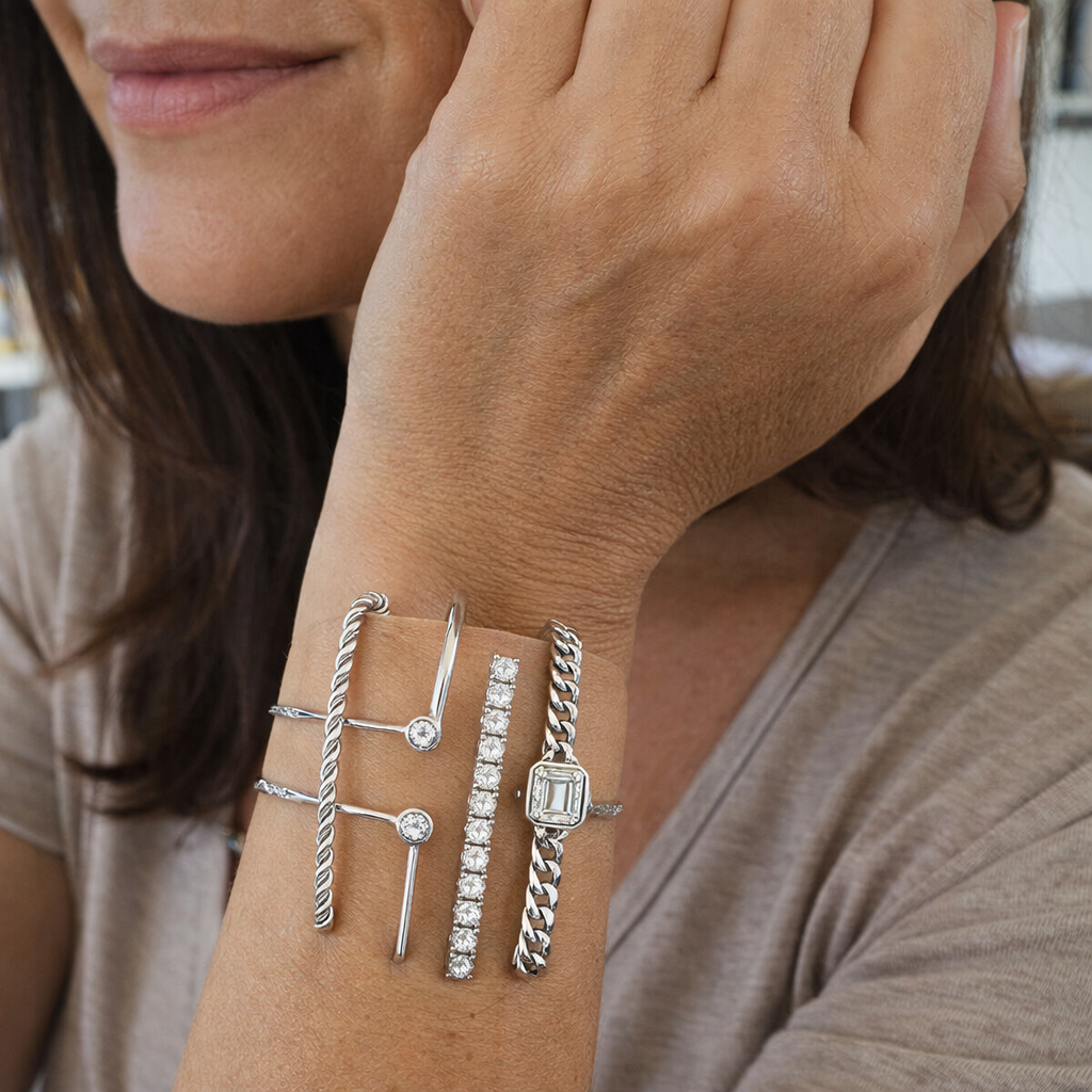 Domitia Calvina Parure di Bracciali Oro bianco