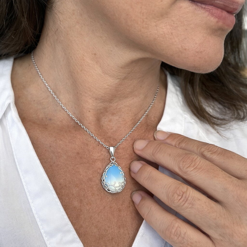 Collana con Ciondolo Ghiacciaio Chiaro di Luna