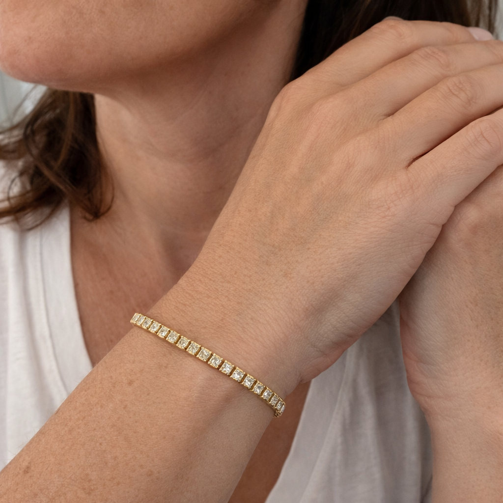 Bracciale Tennis Quadrato Oro giallo