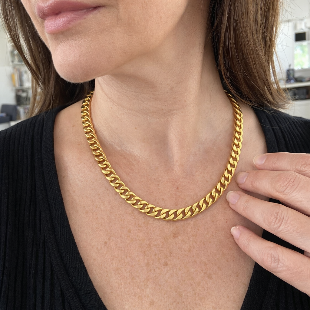 Collana Maglia Cubana Spessa Oro giallo