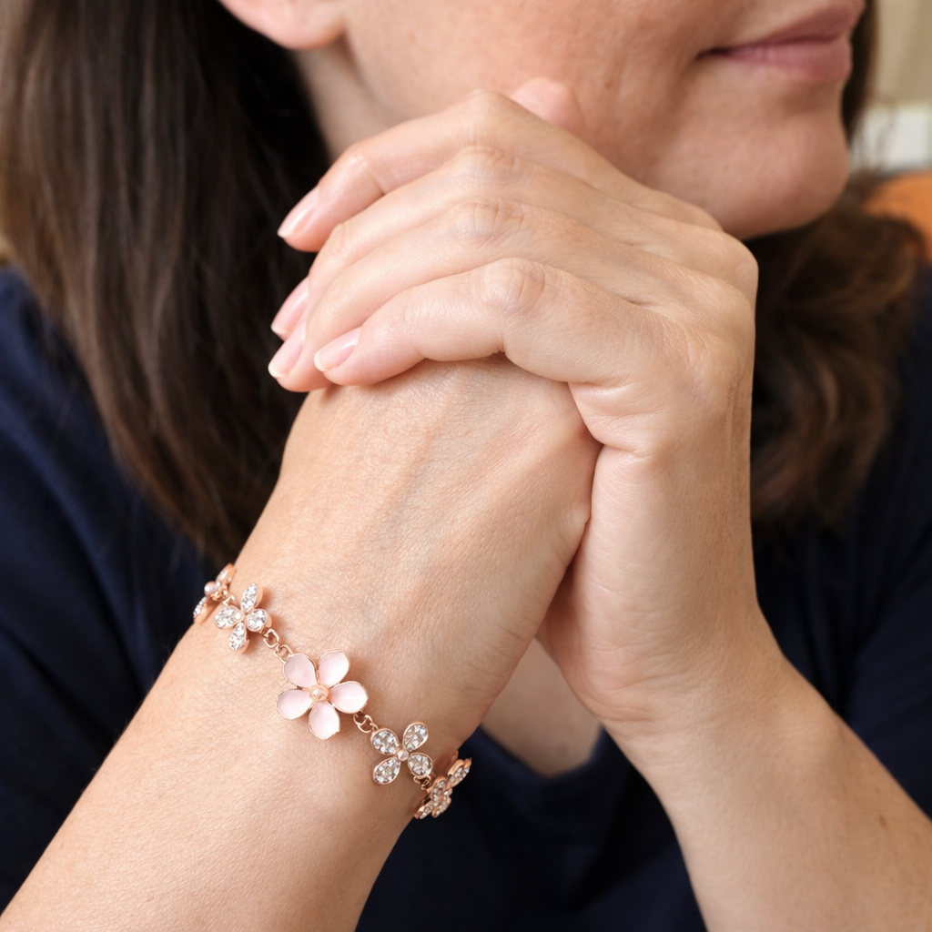 Bracciale Fiore rosa Antico Oro rosa