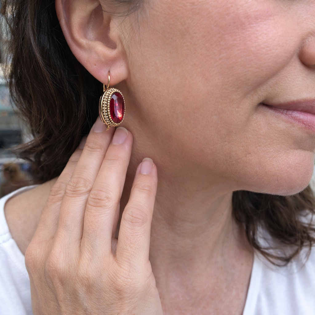 Orecchini Pietra Nera Stile Vintage