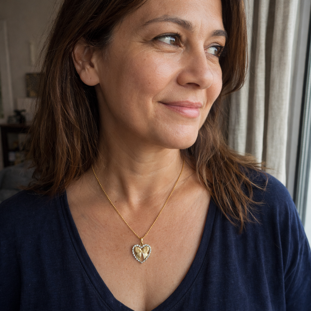 Collana Cuore e Farfalla Oro giallo