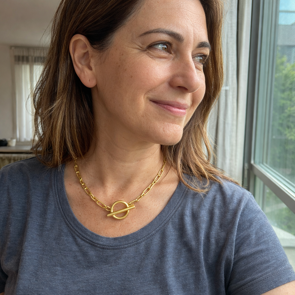 Bracciale con Barra a T Maglie Oro giallo