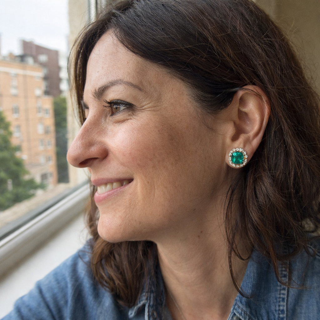 Calista Verdoux Orecchini Smeraldo Oro giallo