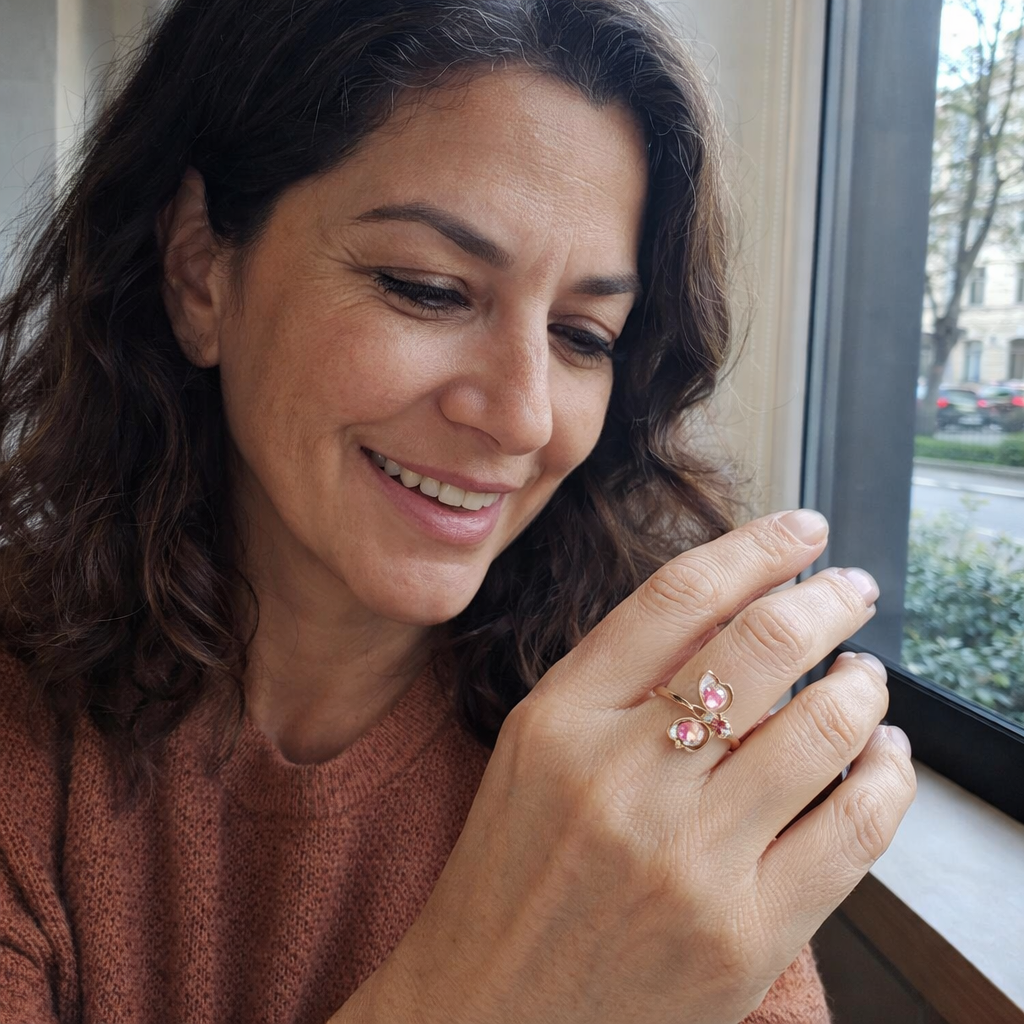 Anello Gatto Oro Rosa
