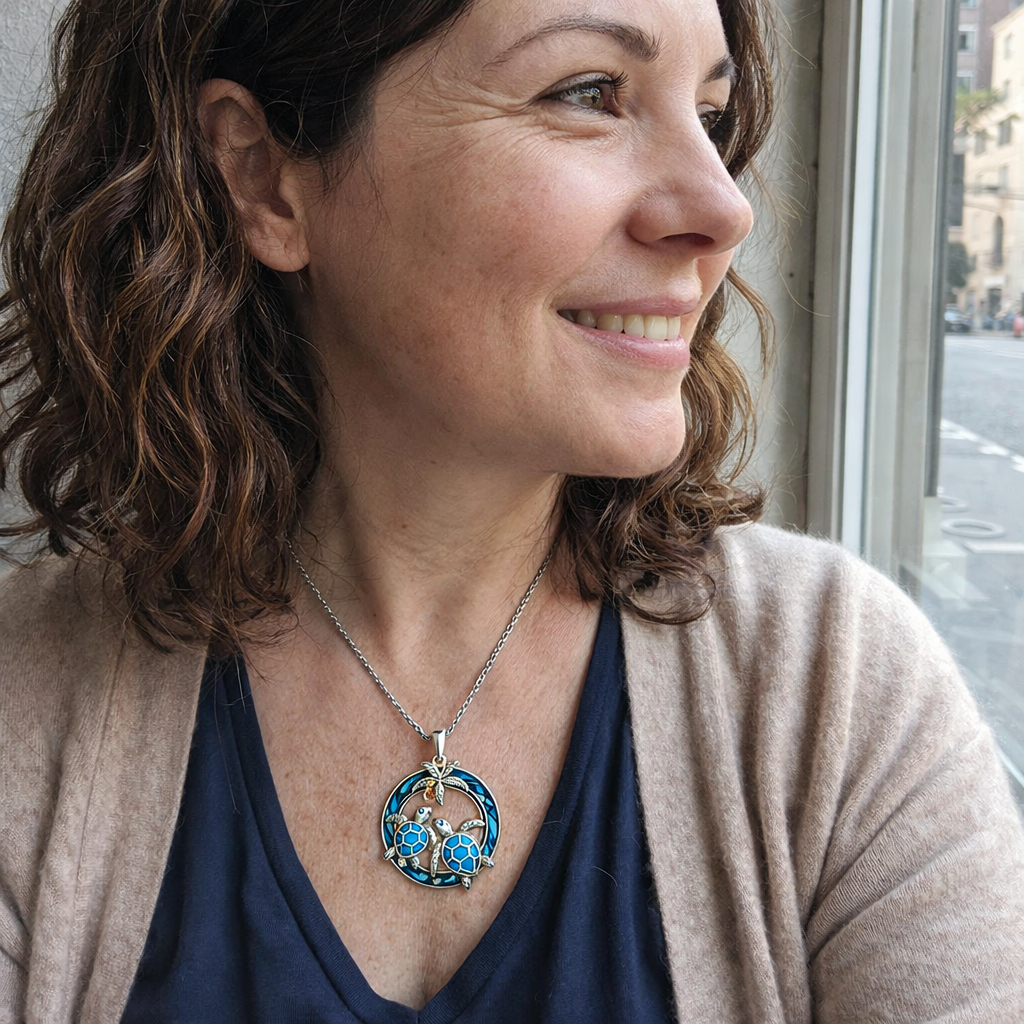 Collana Tartaruga Tidebound Oro bianco