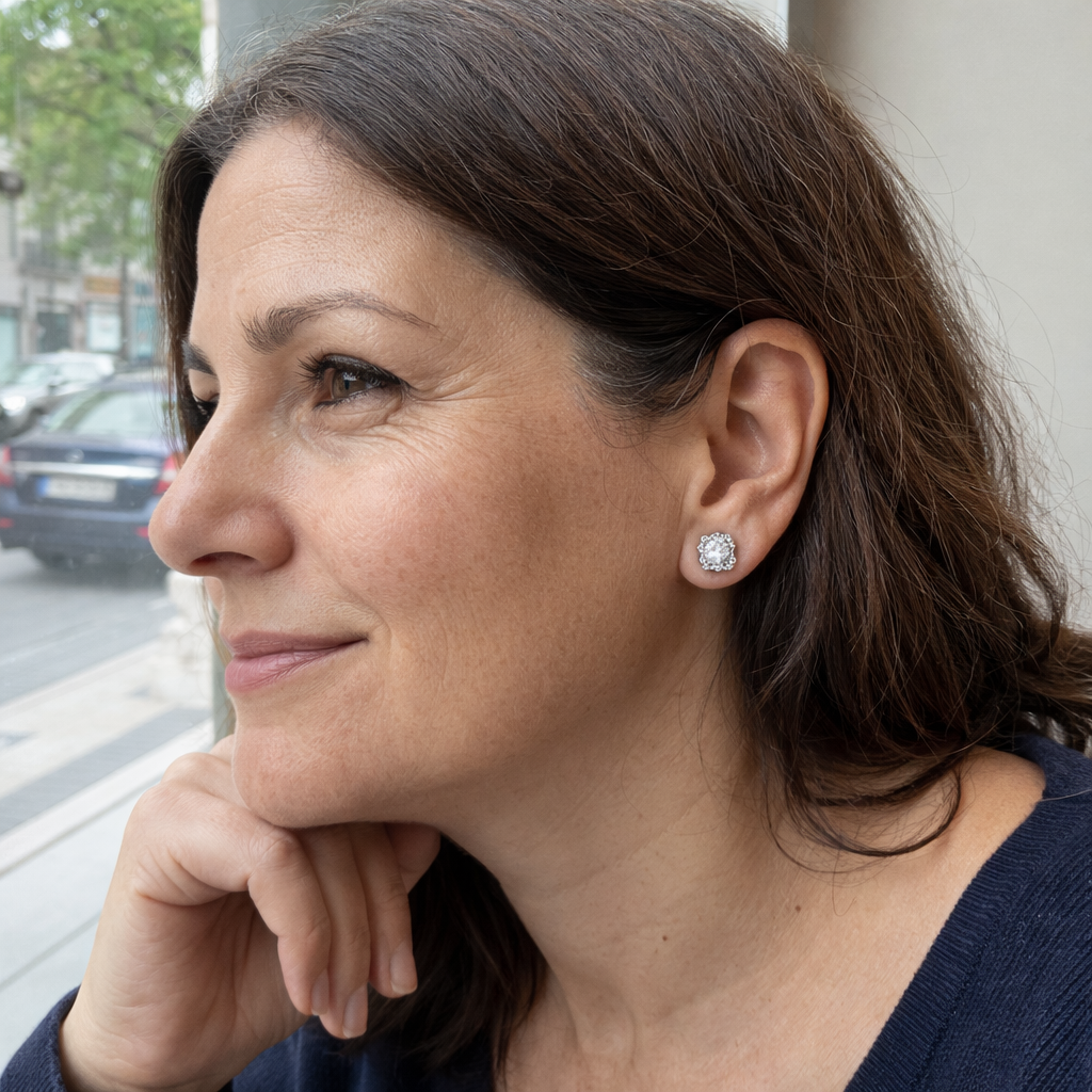 Nadine Orecchini Quadrati Oro bianco