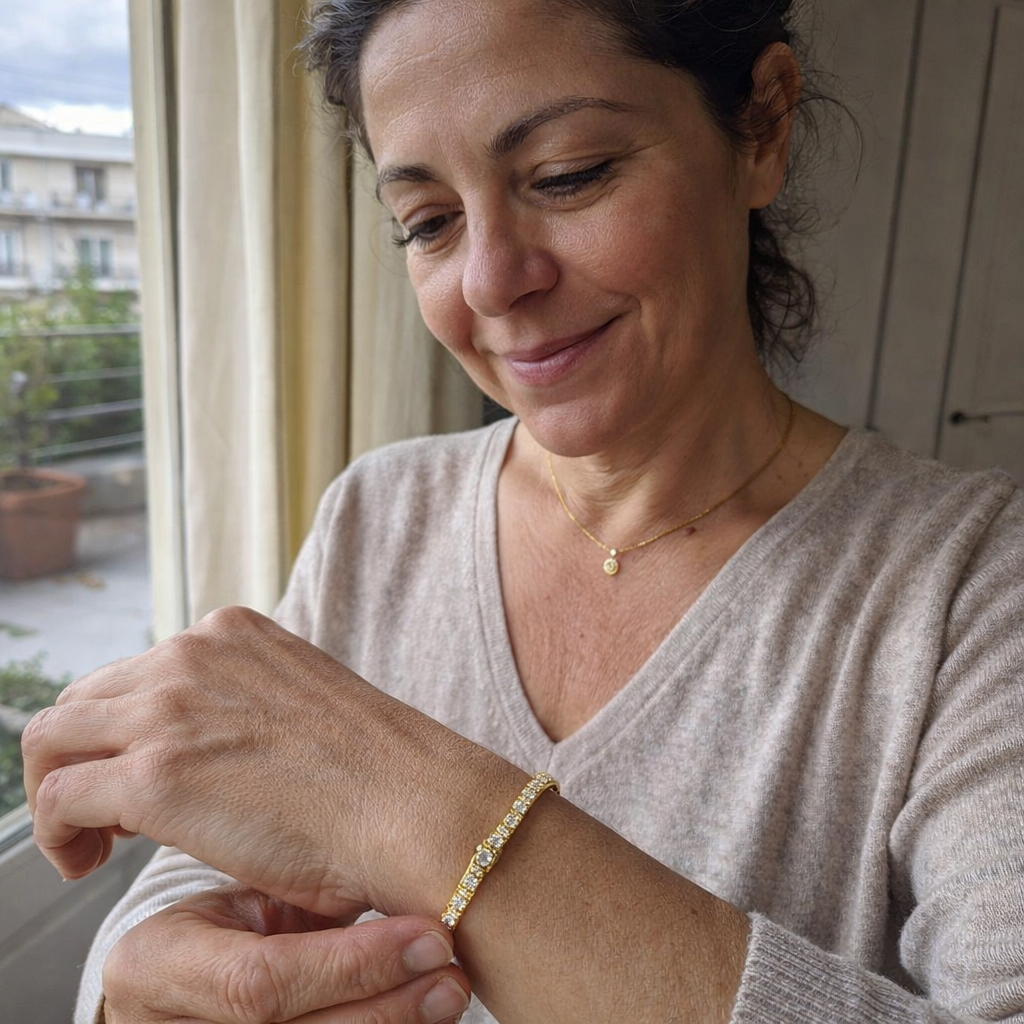 Bracciale Cubano Pave Oro giallo