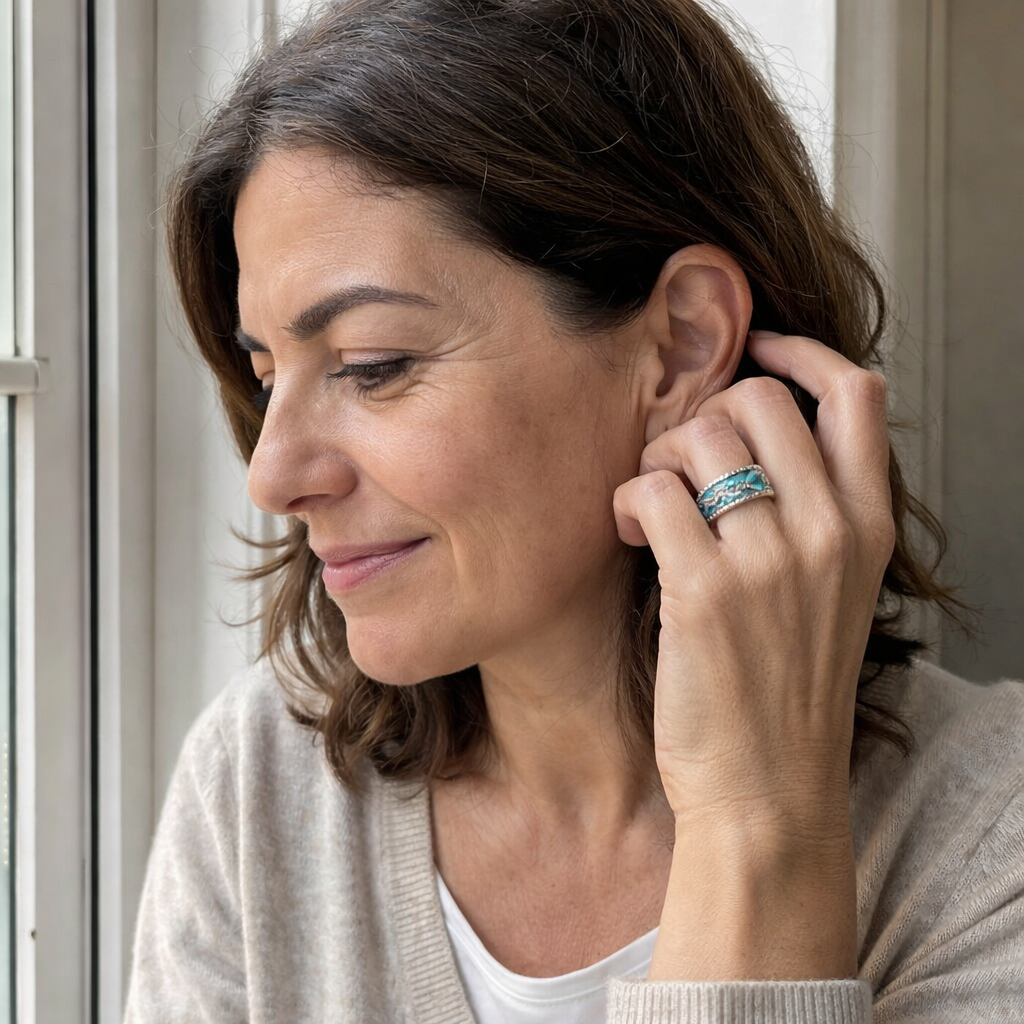 Seasilver Anello Onde Oro bianco